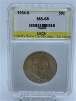 1954-S - LIBERTY HALF - GRADED MS-66