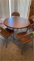 CARD TABLE AND 4 CHAIRS