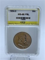 1954-D - LIBERTY HALF - GRADED MS-65 FBL