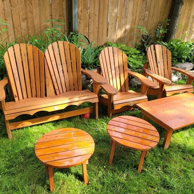 Lot Of Woodmill Muskoka Lawn Furniture Love Seat &