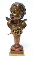 Carl Kauba Cherub Bust- Bronze, 1892