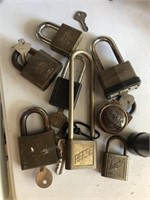 8 Vintage Padlocks