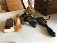 Vintage Eye Glasses, Shoe Forms, Curling Iron