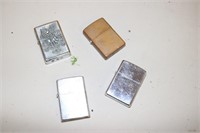 4 lighters incl: copper zippo