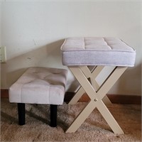 Footstool and vanity chair