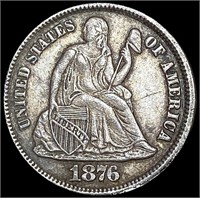 1876-CC Seated Liberty Dime ABOUT UNCIRCULATED