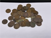 ROLL OF 50 U.S. INDIAN HEAD CENTS