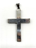 ‘925 Sterling’ Marked Cross Pendant 3.5” x 2”