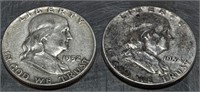 (2) Franklin Half Dollars See Photos for Details