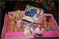 Collection of Barbies, Ken Doll House, Clothing