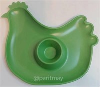 10 pk - Green Chicken Novelty Serving Plate 11''