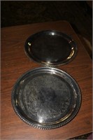Collection of 2 Silverplate Round Serving Trays