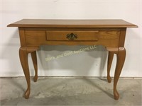 40" long wooden hall table with Queen Anne legs