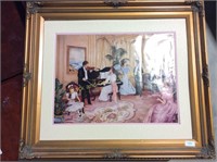 Framed image of a dinner party
