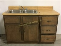 55" long 2-piece kitchen sink and side piece