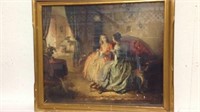 34"x29" vintage framed artwork by L. Jambor