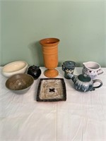 POTTERY LOT - PITCHERS, VASES, BOWLS