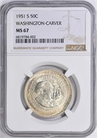 1951-S Carver/Washington Half Dollar NGC MS-67