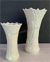 Pair of LENOX Woodland Vases 8-1/2” and 6”