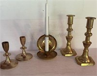 Candlestick Holders Brass and Brass Colored Metal