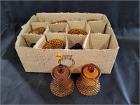 VTG Amber Glass Votive Candle Adapters