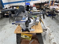Lonely compound sliding miter saw on stand