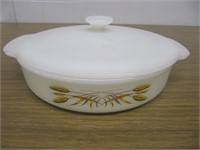 8" FIRE KING DISH/LID "WHEAT"