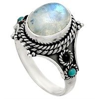 Sterling Silver Moonstone Turquoise Ring