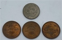 (4) 1978 Japanese Coins (Marked 10 & 100)