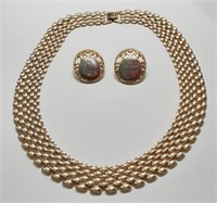 COLLAR NECKLACE & CLIP-ON EARRINGS