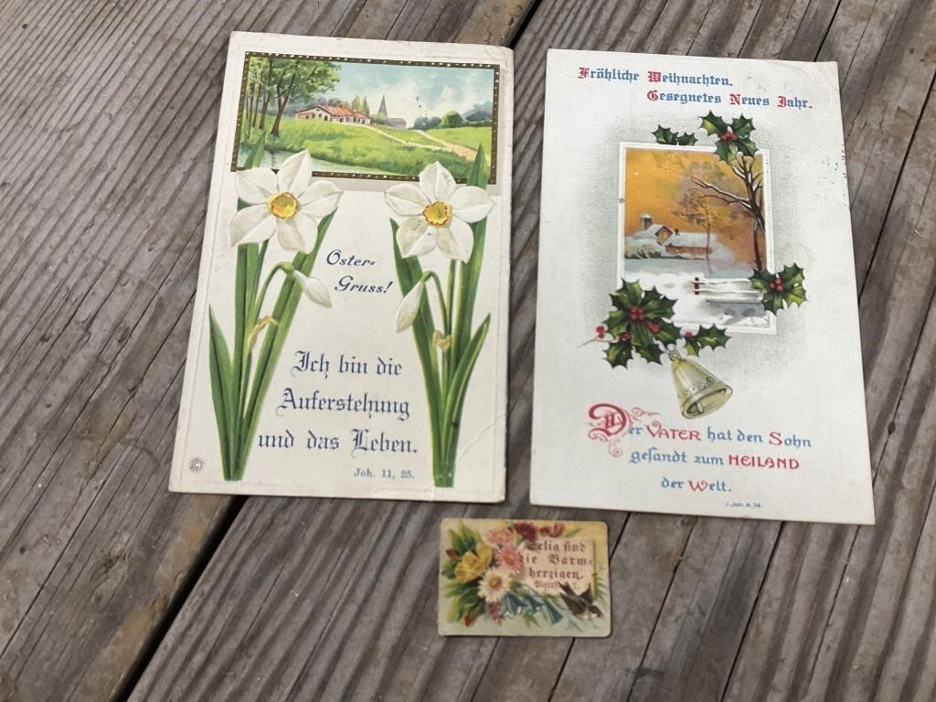 German Easter & Christmas Cards Dated 1909