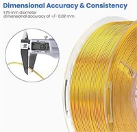 ELEGOO PLA Filament 1.75mm Silk Gold 1KG Spool