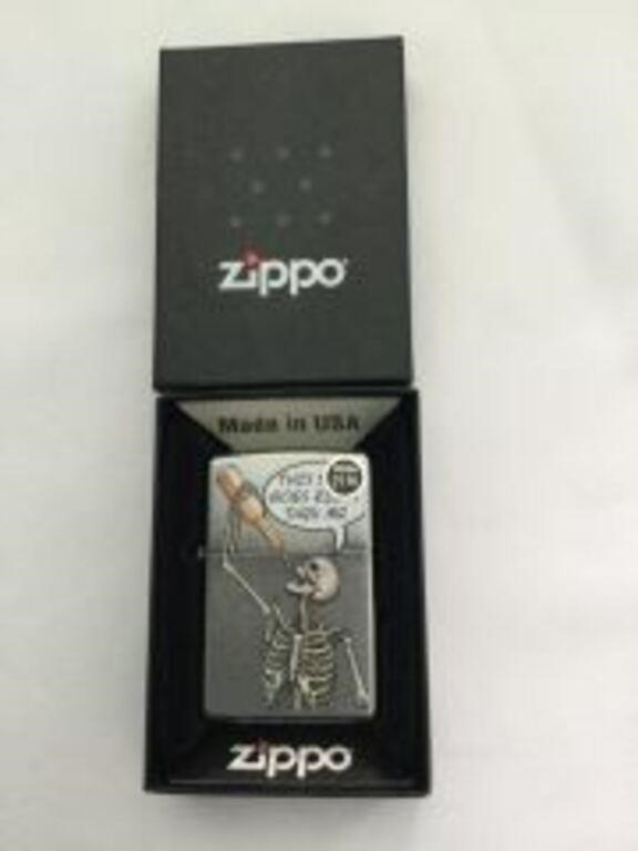 Zippo Funny Skeleton Lighter New