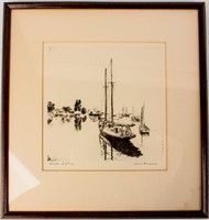 Art Print Etching "Quiet Waters" Lionel Barrymore