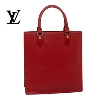 New Louis Vuitton Red Epi Sac Plat Tote