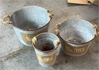 Decorative buckets (12x18/ 10x16/ 11x10)inches