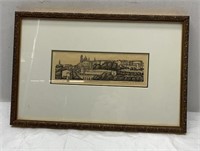 1954 signed framed art 15x10inches