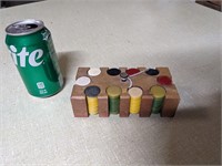 Antique Wooden/Bakelite Poker Chip Set