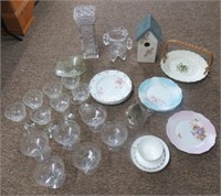 Antique assortment of glassware that includes