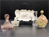 Vintage Dresser Tray & Parfum Bottle & More