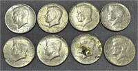 (8) 40% Silver Half Dollars See Photos for