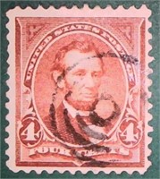 1898 Scott# 280 Lincoln Rose Brown Stamp