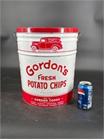 GORDON'S FRESH POTATO CHIPS 3 LBS CAN CAR GRAPHICS