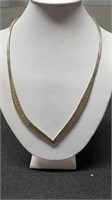 Sterling Silver 16" Gold Washed Pointed Necklace W