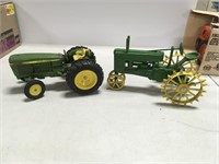 Two 1/16 Scale John Deere Tractors