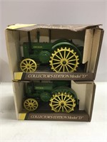 2 NIB Ertl 1/16 Scale John Deere D Tractors