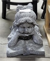 CONCRETE GIRL READING BOOK STATUE