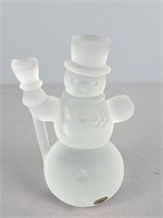 Reijmyre Frosted Art Glass Snowman - Sweden