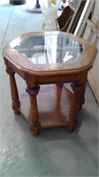 Glass top end table 23x 21 inches