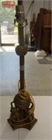 Antiqued Gold Elephant Base Candle Stick Lamp